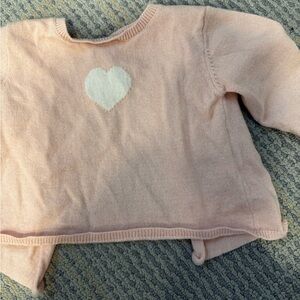 Cashmere Pink Heart Infant Sweater